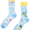 Lustige warme Socken Wintervogel
