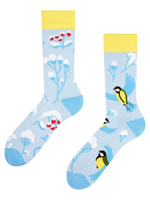Lustige warme Socken Wintervogel