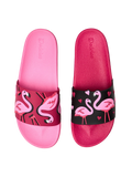 Lustige Pantoletten Flamingos und Herzen