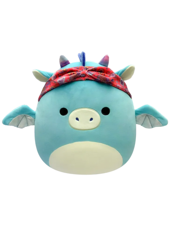 Squishmallows Tatiana der dunkelgraue Drache mit Bandana, 20 cm