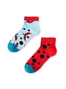 Lustige Knöchelsocken für Kinder Marienkäfer und Punkte