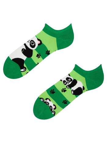 Lustige Sneakersocken Panda und Streifen