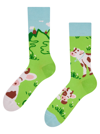 Lustige Socken Fröhliche Kuh