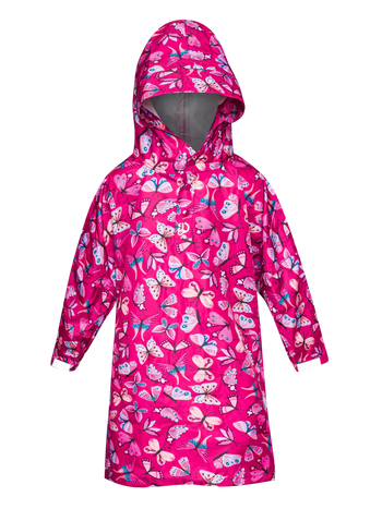 Lustiger Regenmantel für Kinder Rosa Schmetterlinge