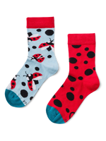 Lustige Kindersocken Marienkäfer und Punkte