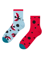 Lustige Crewsocken Marienkäfer und Punkte
