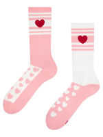 Lustige Sportsocken Streifen und Herzen