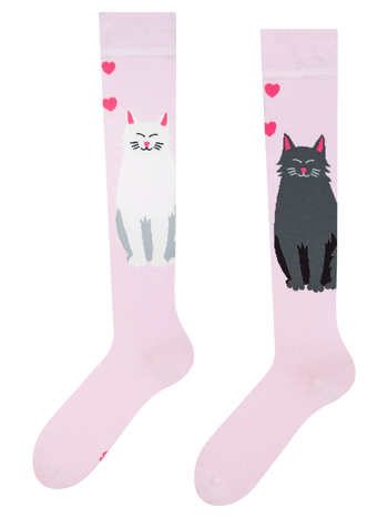 Lustige Kniestrümpfe Schwarzweiße Katze