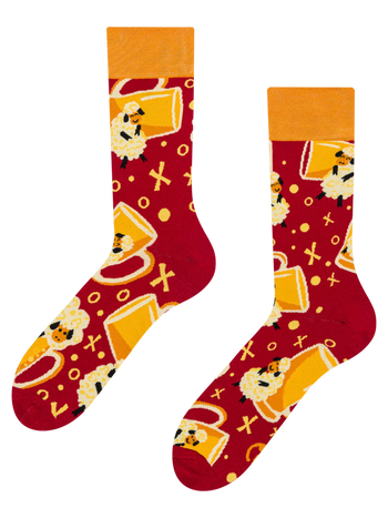 Lustige Socken Bier und Schafe