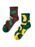Lustige Crewsocken Affe und Bananen