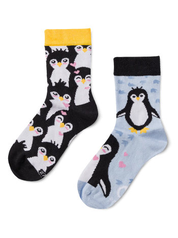 Lustige Kindersocken Winterpinguin