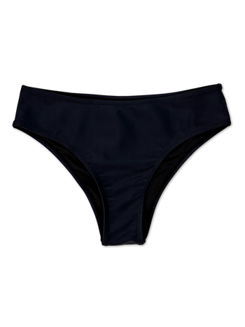 Echt schwarze Bikinihöschen mit mittlerer Taille