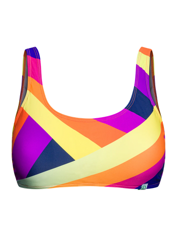 Lustiges sportliches Bikinioberteil Regenbogenfarben