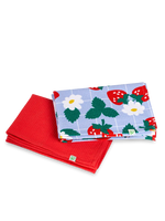 Lustige Küchentücher 2er-Pack Erdbeeren und Blumen