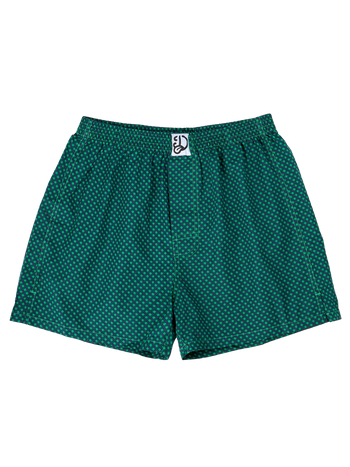 Blau und grün gemusterte Shorts für Männer
