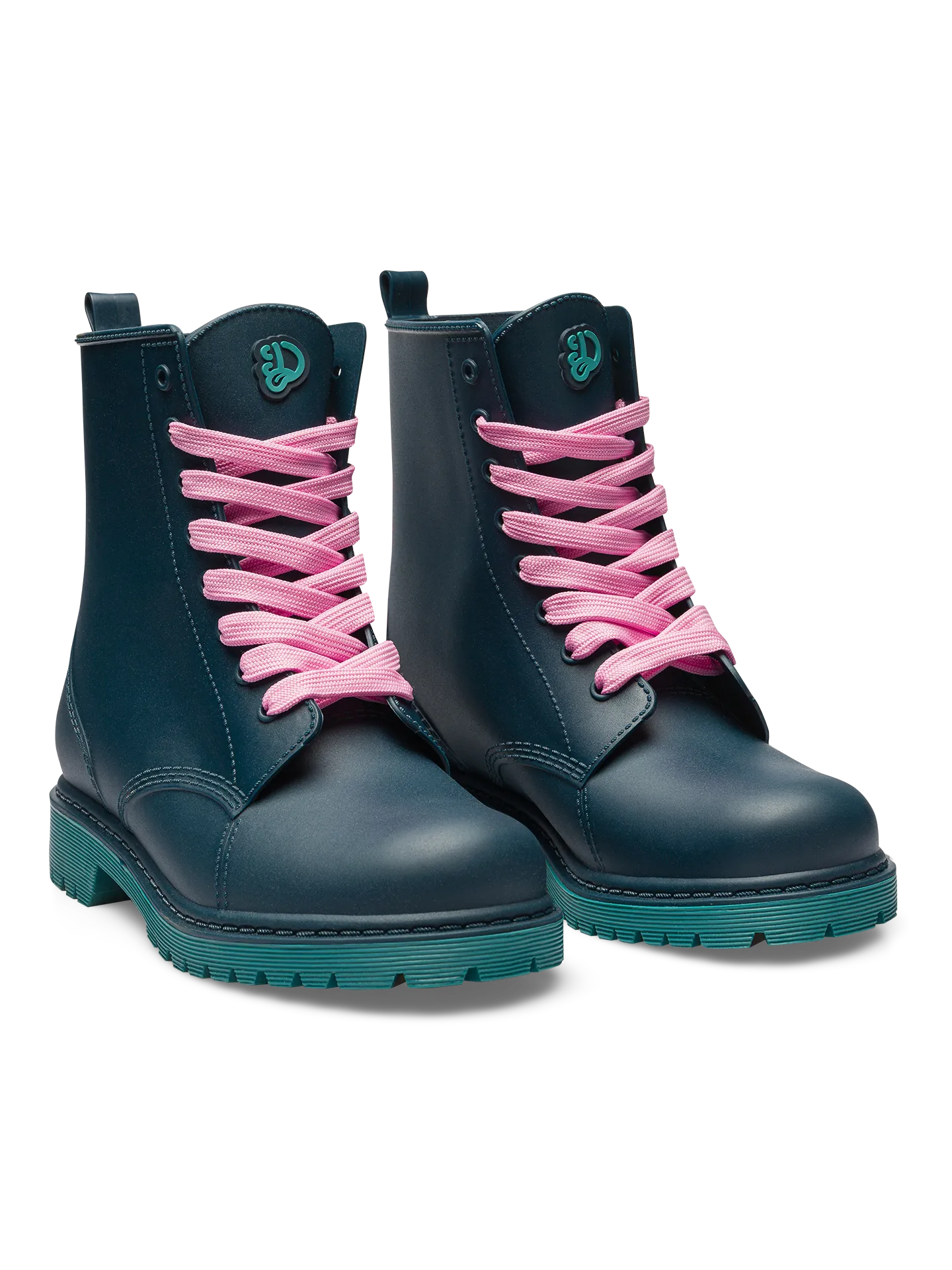 Smaragdblaue Regenstiefel für Frauen