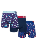 Lustige Boxershorts für Männer 3er-Pack Wasser und Luft