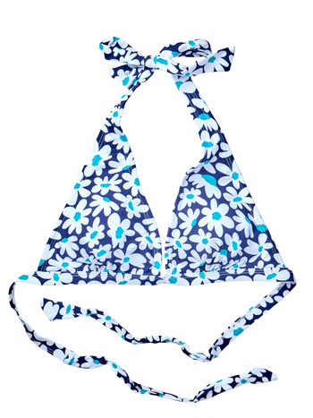 Lustiger Bikinioberteil in Triangelform Blaue Gänseblümchen