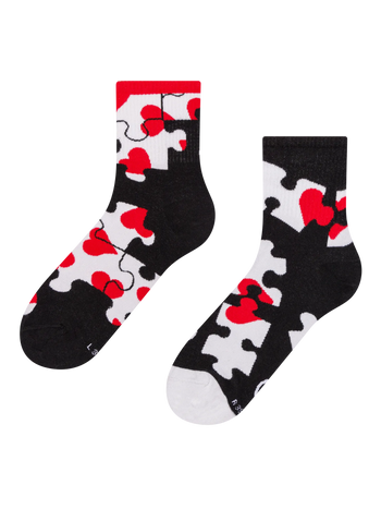 Lustige Crewsocken Herz-Puzzle