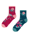 Lustige Crewsocken Hagebuttenblüten