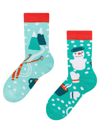 Lustige warme Socken für Kinder Winterabenteuer