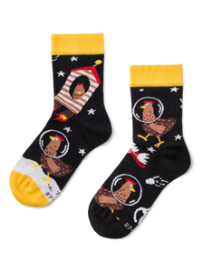 Lustige Kindersocken Hühner-Astronaut