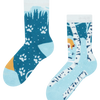 Lustige warme Socken für Kinder Fuchs im Winter