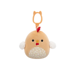 Squishmallows Clip-On Rutie der braune Hahn mit Blumenbauch, 9 cm