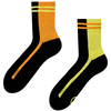 Lustige funktionelle Crewsocken Streifen in Limette und Orange