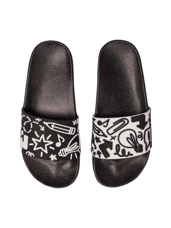 Lustige Pantoletten für Kinder Kritzeleien