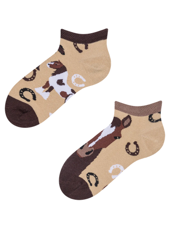 Lustige Knöchelsocken für Kinder Pferde