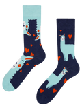 Lustige Socken Lama und Herzen