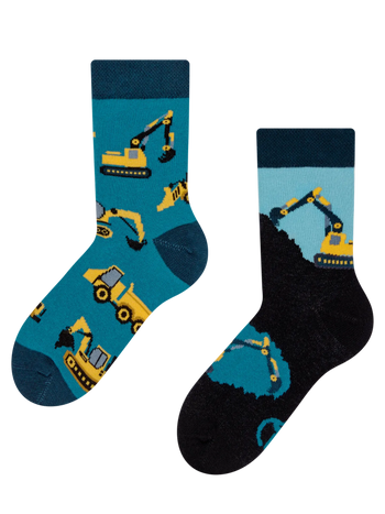Lustige Kindersocken Bagger