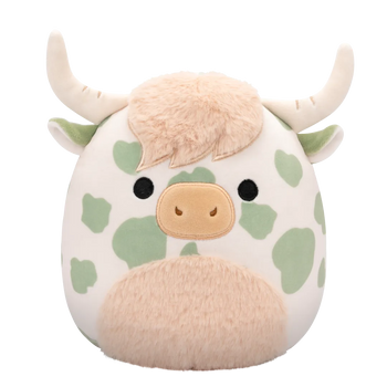 Squishmallows Celestino die salbeigrün gefleckte Hochlandkuh mit Wuschelbauch, 20 cm