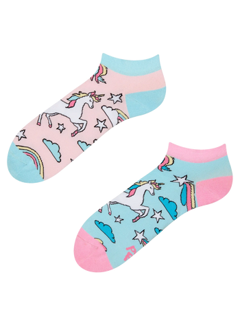 Lustige Knöchelsocken Regenbogen-Einhorn