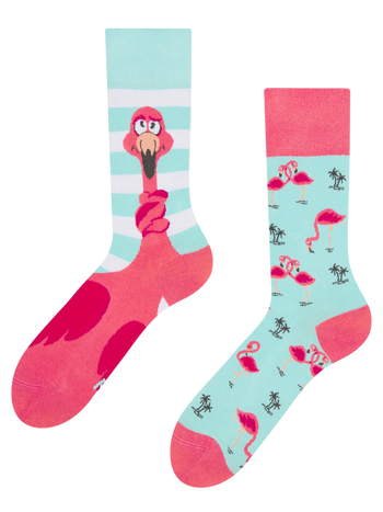 Lustige Socken Verwickelter Flamingo