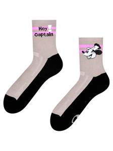 Lustige funktionelle Crewsocken Hey Kapitän!