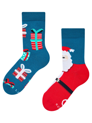 Kindersocken Weihnachtsmann & Geschenke