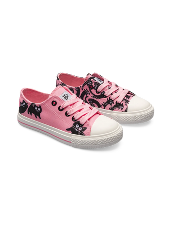 Lustige Canvas-Schuhe für Kinder Rosa Katzen