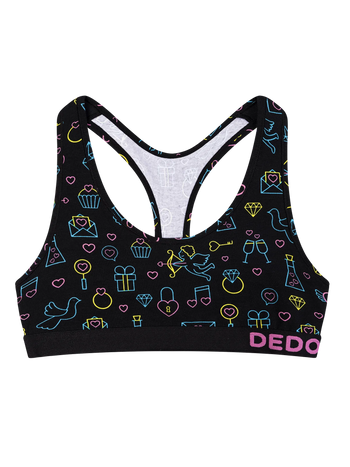 Lustige Damenbralette Neon-Liebe