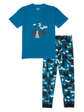 Lustiger Pyjama für Männer Wolf und Mond