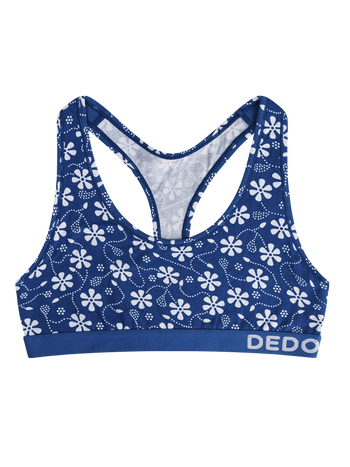 Lustige Damenbralette Blaudruck