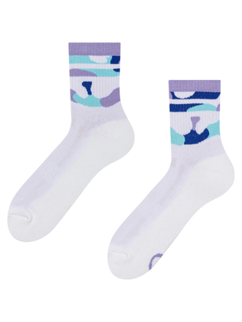 Lustige funktionelle Crewsocken Violett Tarnfarbe