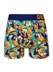 Lustige Boxershorts für Männer Tukan und Blätter