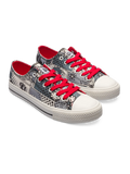 Lustige Canvas-Schuhe Schwarzweiß-Comics
