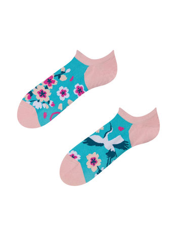 Lustige Sneakersocken Sakura und Reiher