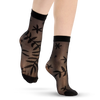 Lustige Nylonsocken Schwarze Blätter