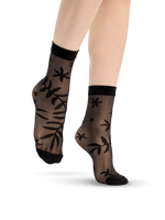 Lustige Nylonsocken Schwarze Blätter