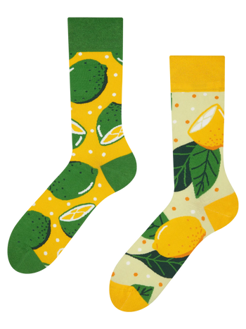 Lustige Socken Limette und Zitrone