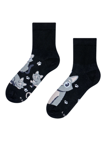 Antistress-Crewsocken Graue Katze